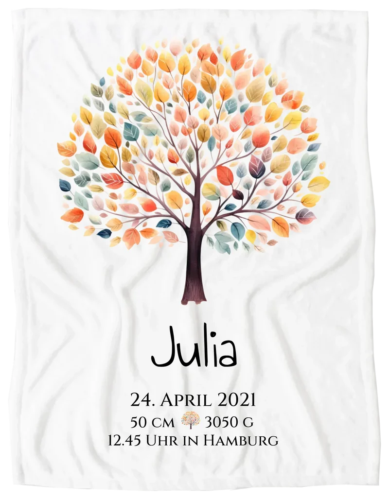 Babygeschenk - Personalisiertes Poster zur Geburt & Taufe mit Lebensbaum