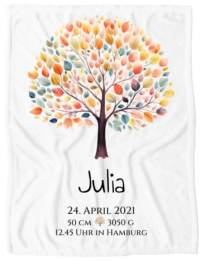 Babygeschenk - Personalisiertes Poster zur Geburt & Taufe mit Lebensbaum