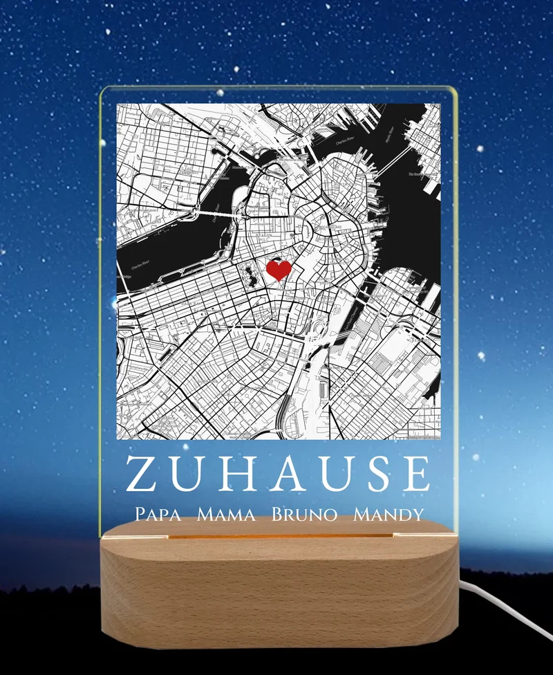 Personalisiertes LED Licht ''ZUHAUSE'' | Valentinstag Geschenk | Hochzeitstag | Neue Wohnung | Deko-Licht