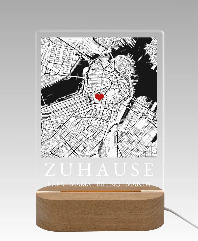 Personalisiertes LED Licht ''ZUHAUSE'' | Valentinstag Geschenk | Hochzeitstag | Neue Wohnung | Deko-Licht