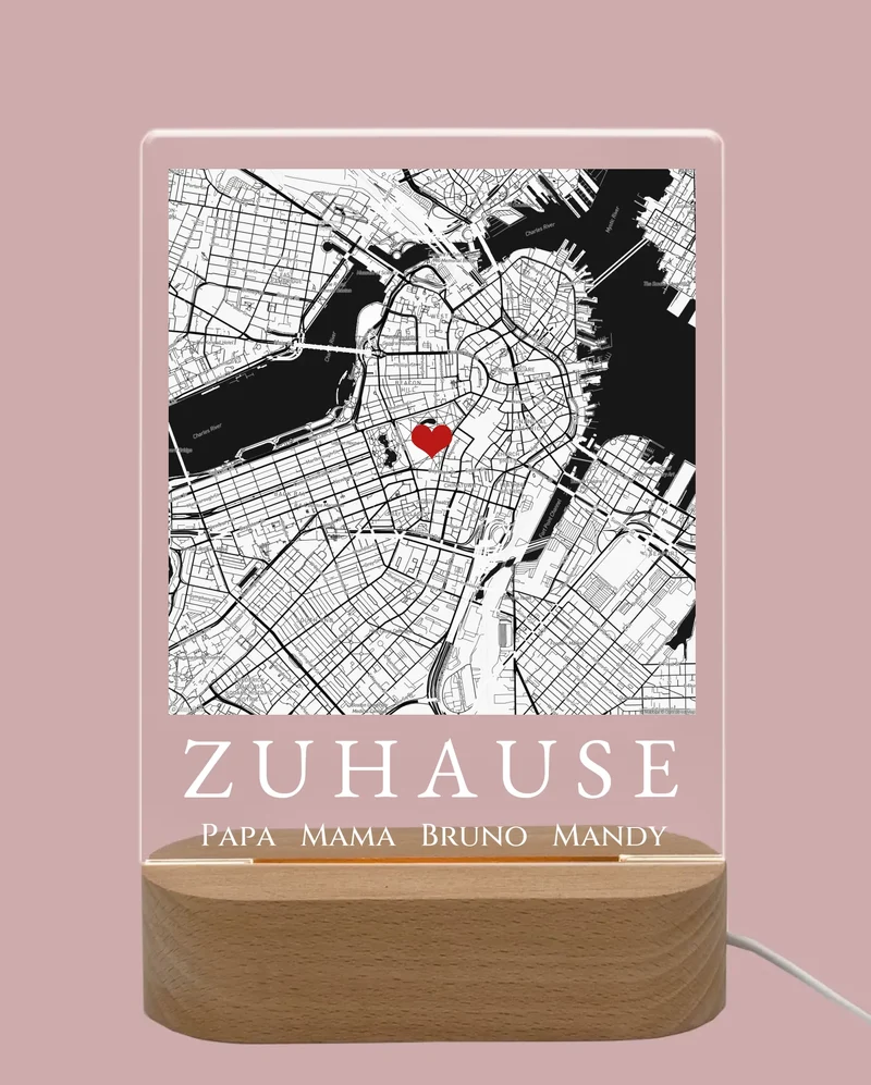 Personalisiertes LED Licht ''ZUHAUSE'' | Valentinstag Geschenk | Hochzeitstag | Neue Wohnung | Deko-Licht