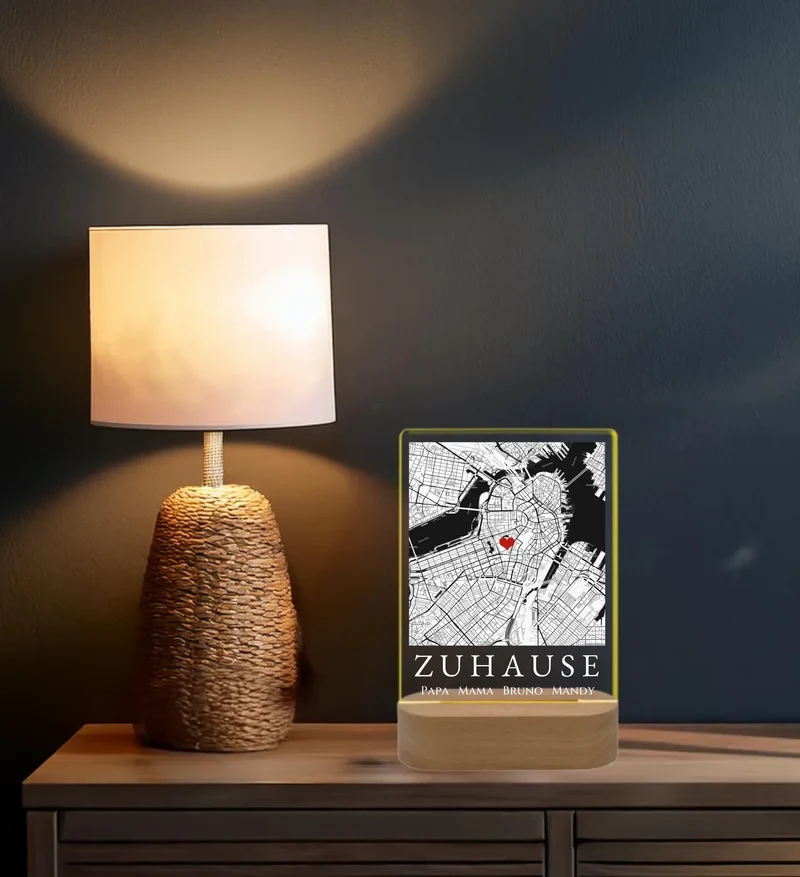Personalisiertes LED Licht ''ZUHAUSE'' | Valentinstag Geschenk | Hochzeitstag | Neue Wohnung | Deko-Licht