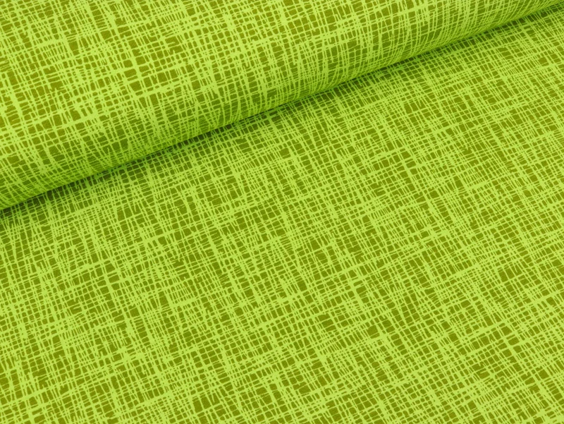 Reststück 30cm - Baumwolljersey Vera Criss Cross hellgrün-grün