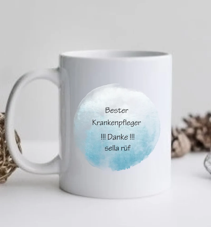 Personalisierte Tasse für Krankenpfleger / Krankenschwester – Geschenk mit Namen & Spruch