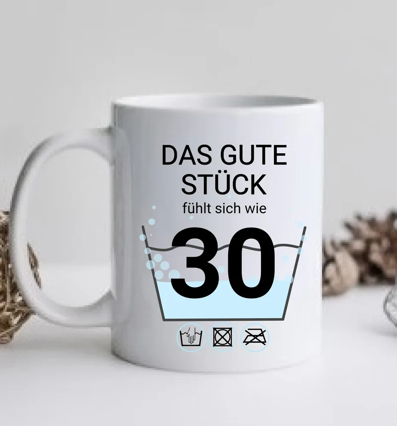 50. Geburtstag Geschenk personalisiert | Schonend Behandeln | Das gute Stück fühlt sich wie 30 Jahre | Tasse Geschenk Frau Mann Geburtstagsgeschenk