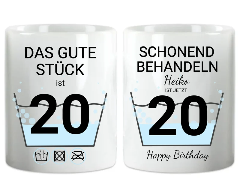 20. Geburtstag Geschenk personalisiert | Schonend Behandeln | Das gute Stück ist 20 Jahre | Tasse Geschenk Frau Mann Geburtstagsgeschenk
