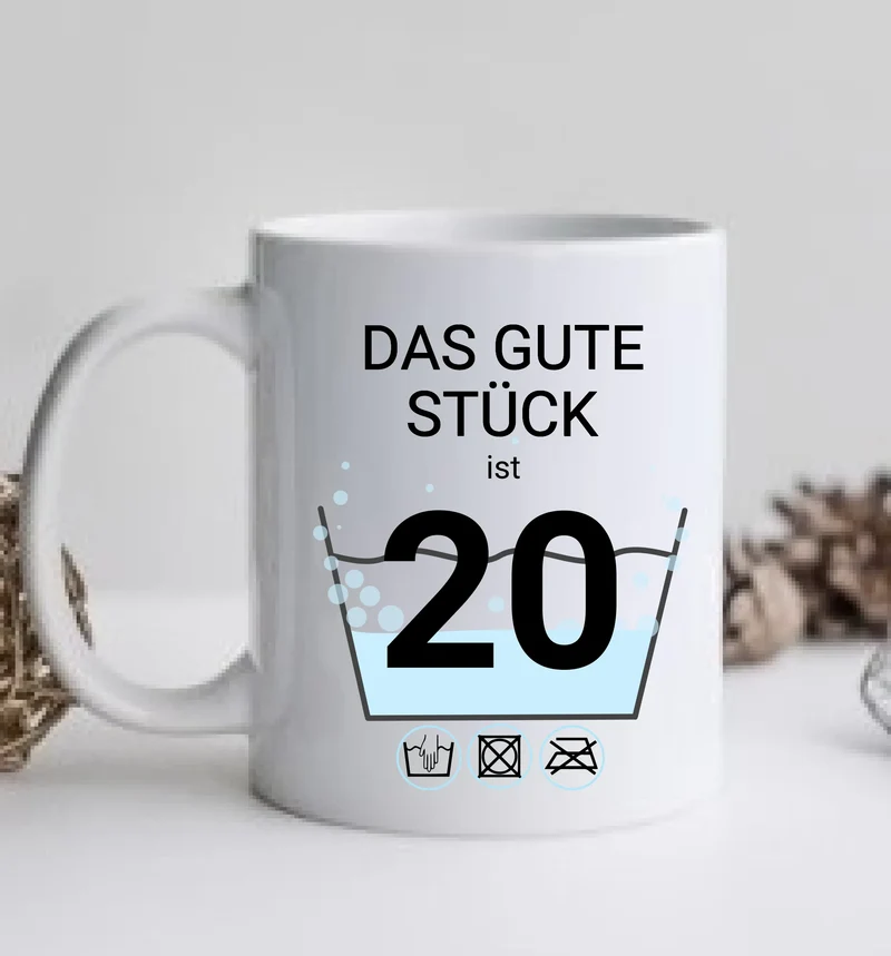 20. Geburtstag Geschenk personalisiert | Schonend Behandeln | Das gute Stück ist 20 Jahre | Tasse Geschenk Frau Mann Geburtstagsgeschenk