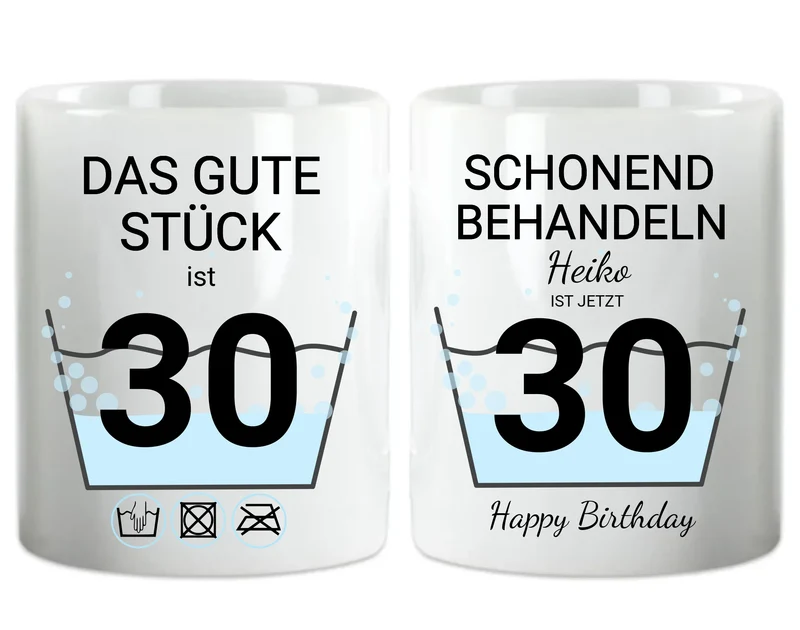 30. Geburtstag Geschenk personalisiert | Schonend Behandeln | Das gute Stück ist 30 Jahre | Tasse Geschenk Frau Mann Geburtstagsgeschenk