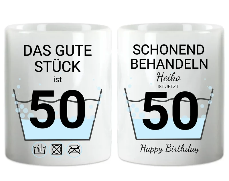 50. Geburtstag Geschenk personalisiert | Schonend Behandeln | Das gute Stück ist 50 Jahre | Tasse Geschenk Frau Mann Geburtstagsgeschenk