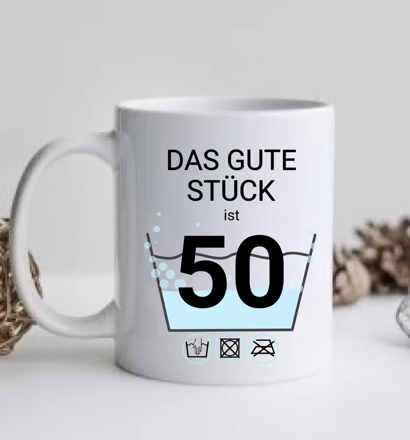 50. Geburtstag Geschenk personalisiert | Schonend Behandeln | Das gute Stück ist 50 Jahre | Tasse Geschenk Frau Mann Geburtstagsgeschenk