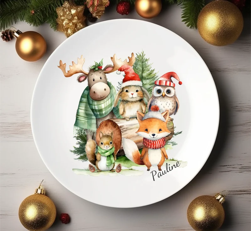Kinderteller Weihnachten - Weihnachtsteller mit Namen personalisiert, Kindergeschirr Weihnachten 3