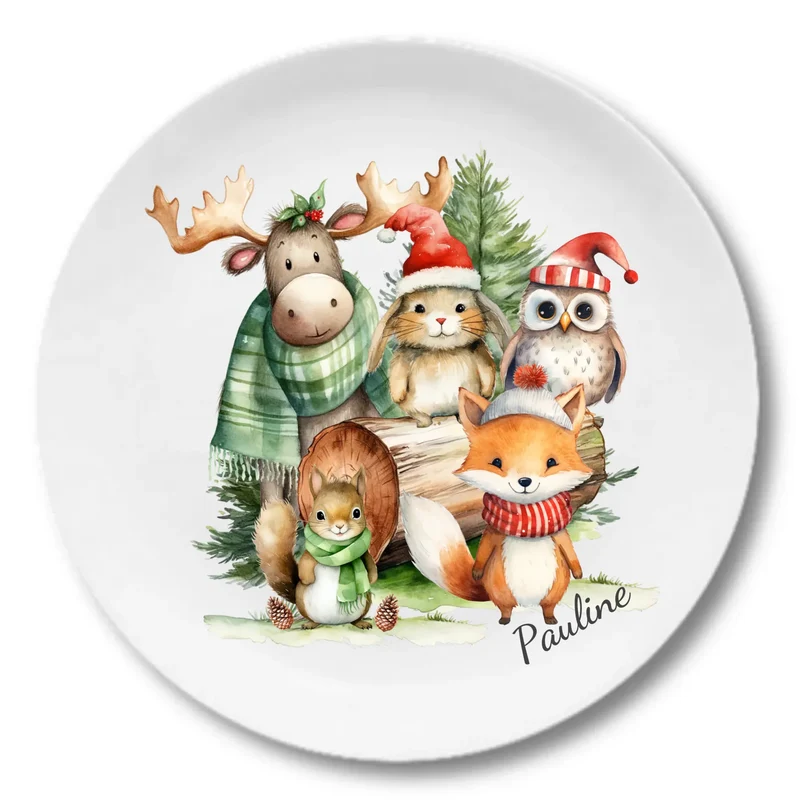 Kinderteller Weihnachten - Weihnachtsteller mit Namen personalisiert, Kindergeschirr Weihnachten 3