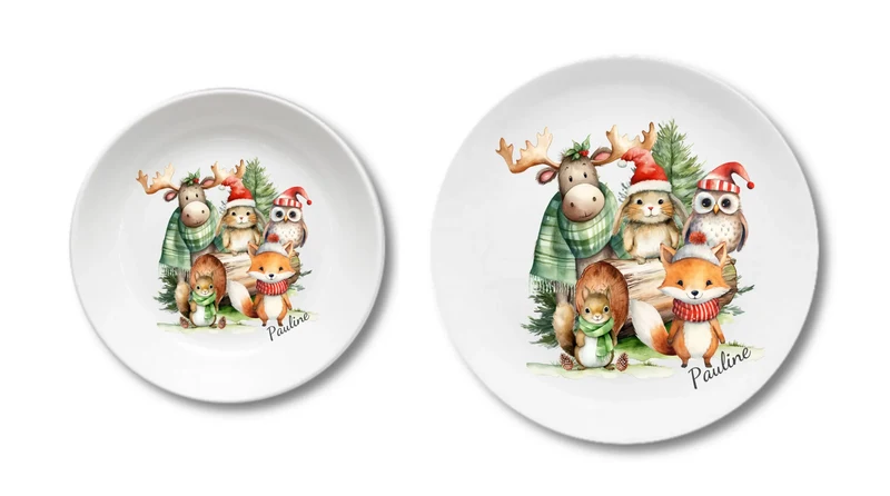 Kinderteller Weihnachten - Weihnachtsteller mit Namen personalisiert, Kindergeschirr Weihnachten 3