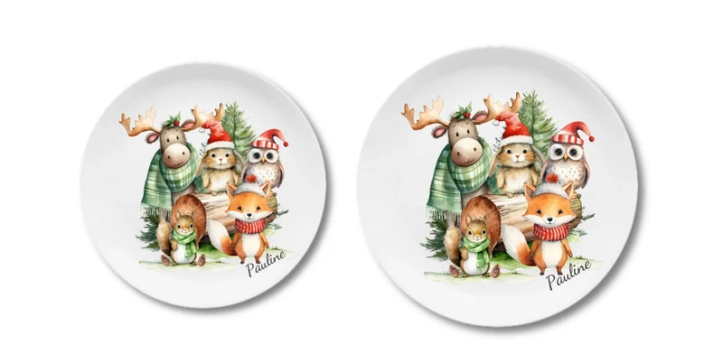 Kinderteller Weihnachten - Weihnachtsteller mit Namen personalisiert, Kindergeschirr Weihnachten 3