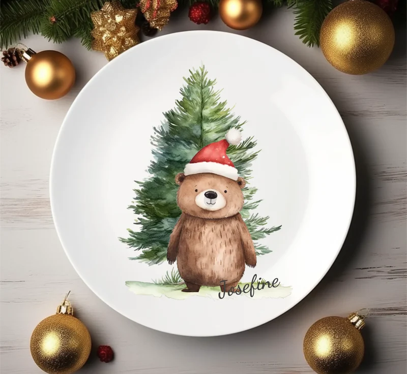 Kinderteller Weihnachten - Weihnachtsteller mit Namen personalisiert, Kindergeschirr Weihnachten 2