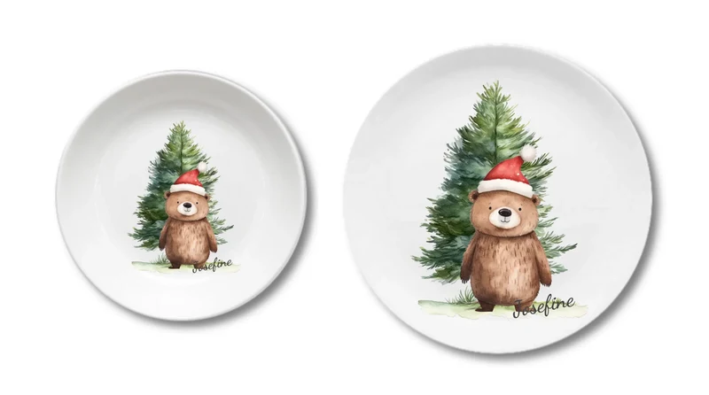 Kinderteller Weihnachten - Weihnachtsteller mit Namen personalisiert, Kindergeschirr Weihnachten 2