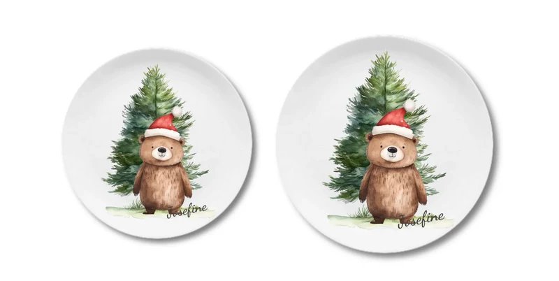 Kinderteller Weihnachten - Weihnachtsteller mit Namen personalisiert, Kindergeschirr Weihnachten 2