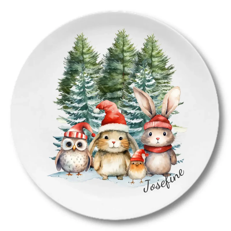 Kinderteller Weihnachten - Weihnachtsteller mit Namen personalisiert, Kindergeschirr Weihnachten