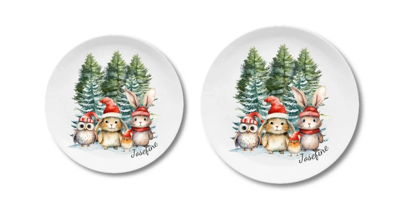 Kinderteller Weihnachten - Weihnachtsteller mit Namen personalisiert, Kindergeschirr Weihnachten