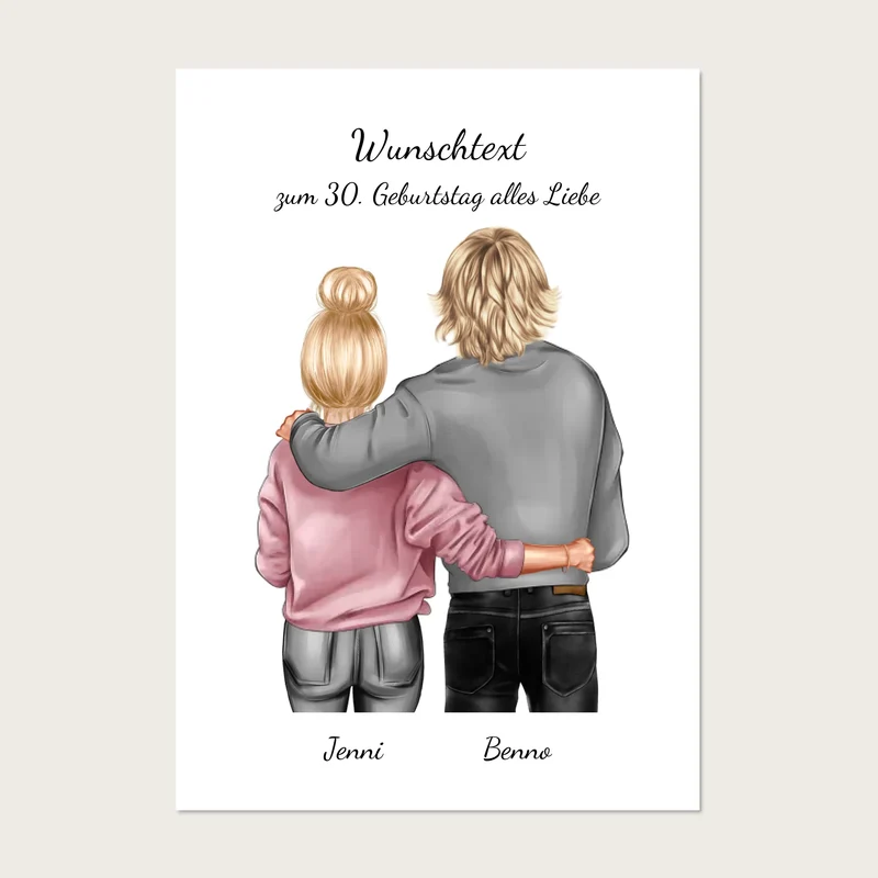 Geschenk beste Freundin, Freund, Partner, Bruder oder Schwester mit Namen und Spruch - Geburtstagsgeschenk Poster - digitale Datei