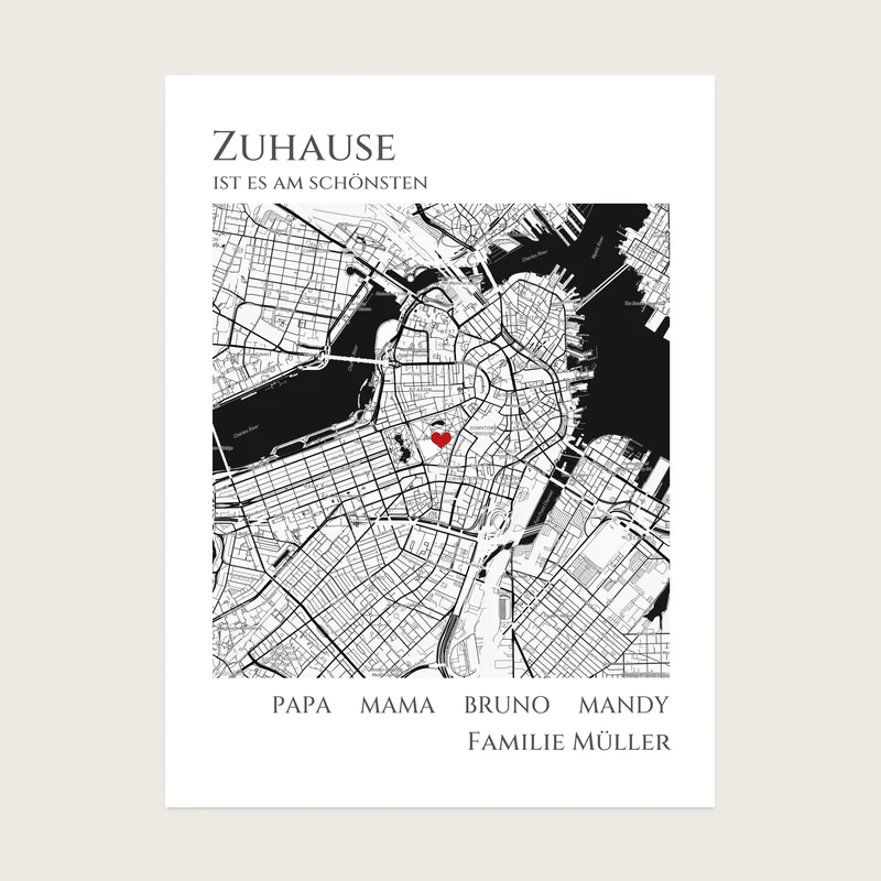 Personalisiertes "Zuhause" Koordinaten Poster Geschenk - digitale Datei