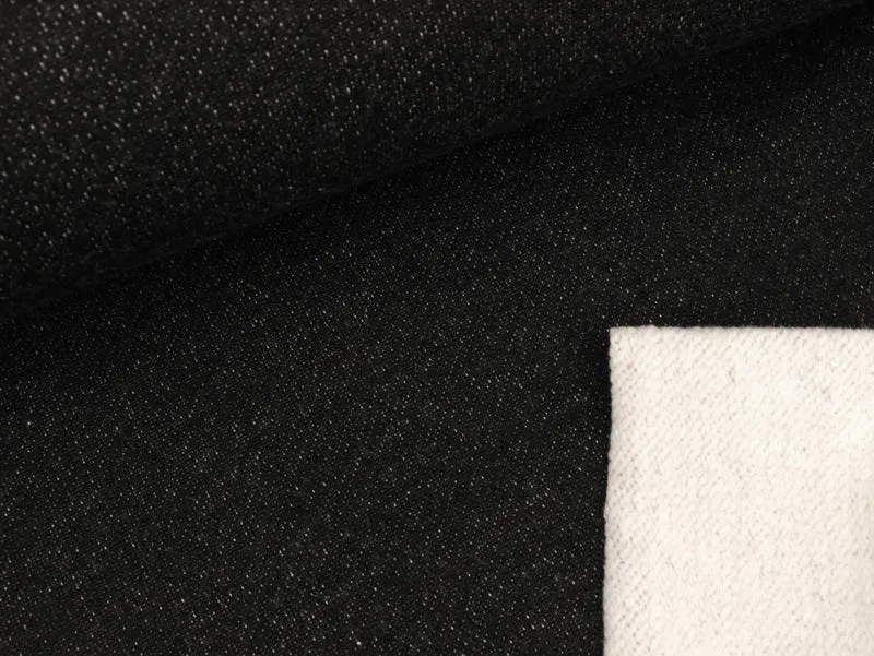 Reststück 47cm - Lammfleece schwarz meliert