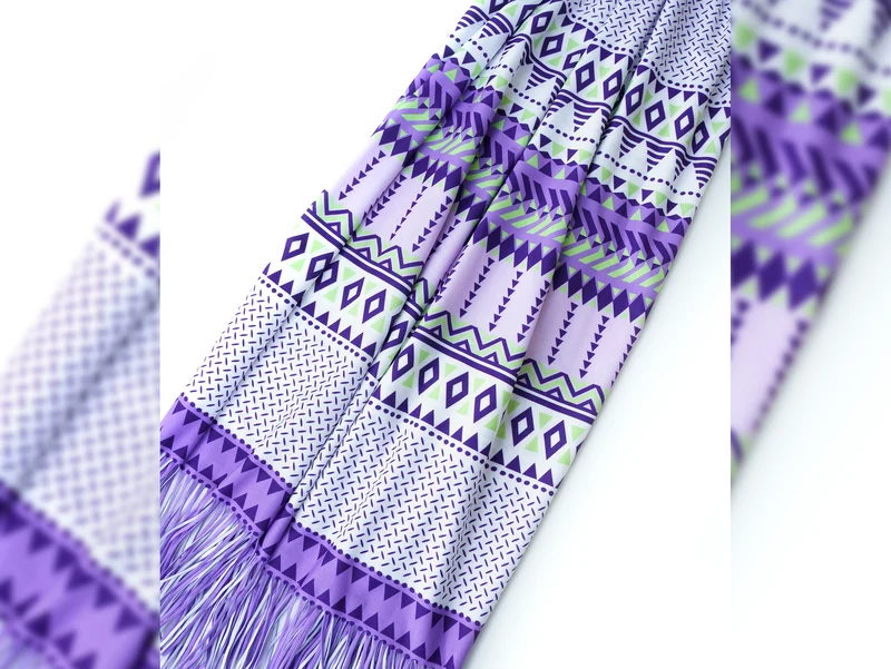 Reststück 250cm - Hamburger Liebe Fringe Me Geometric White mit Fransenborte