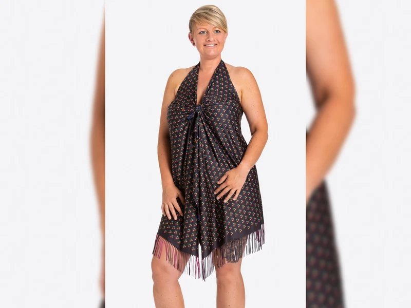 Reststück 288cm - Hamburger Liebe Fringe Me Cherry mit Fransenborte