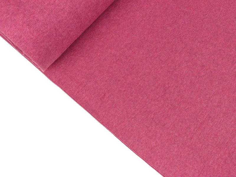 Reststück 48cm - Glatte Bündchenware Jenaro pink meliert