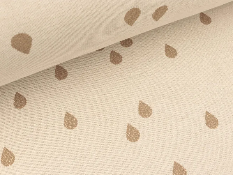 Reststück 25cm - Hamburger Liebe Jacquard GLAM Drops meringa-gold