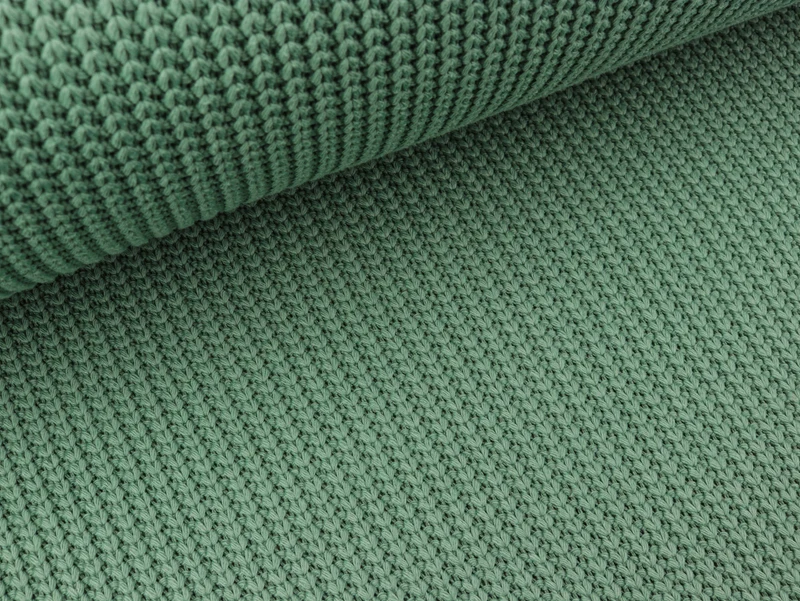 Reststück 61cm - Strickstoff Cable Grobstrick gerippt oldmint uni