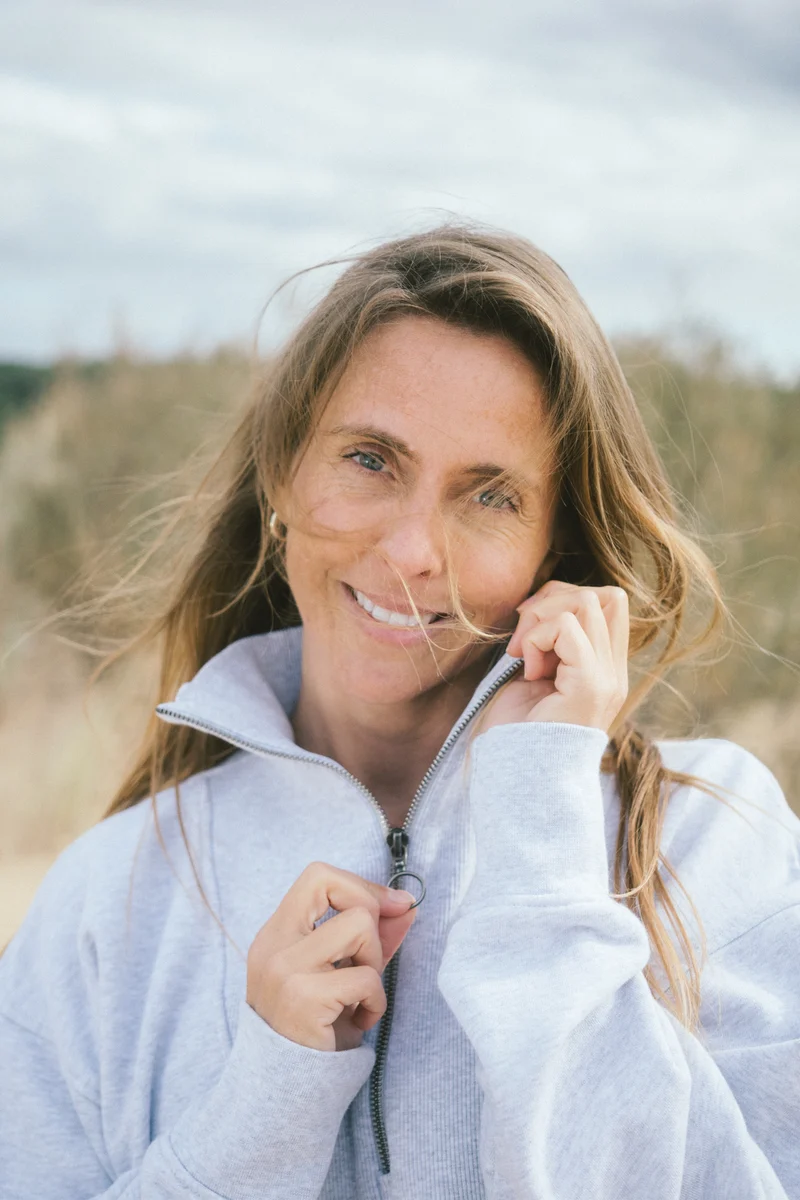 Half-Zip Sweater Brit Hellgrau