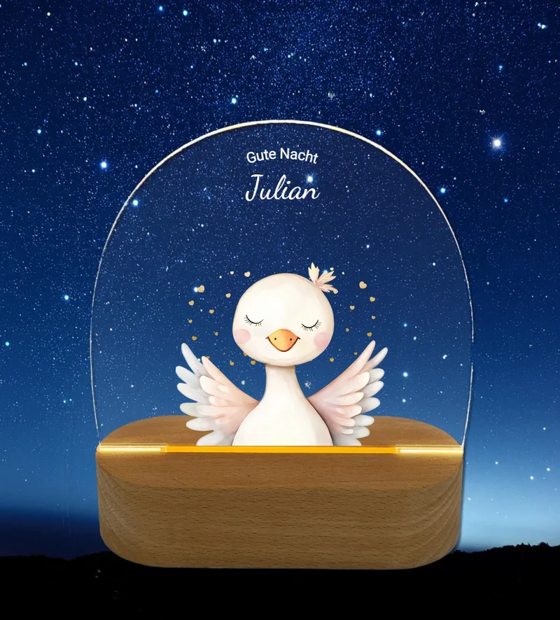 Personalisiertes Baby & Kinder LED Nachtlicht Bauernhof / Safari Tiere / Einhörner - Kinder- Babyzimmer Deko