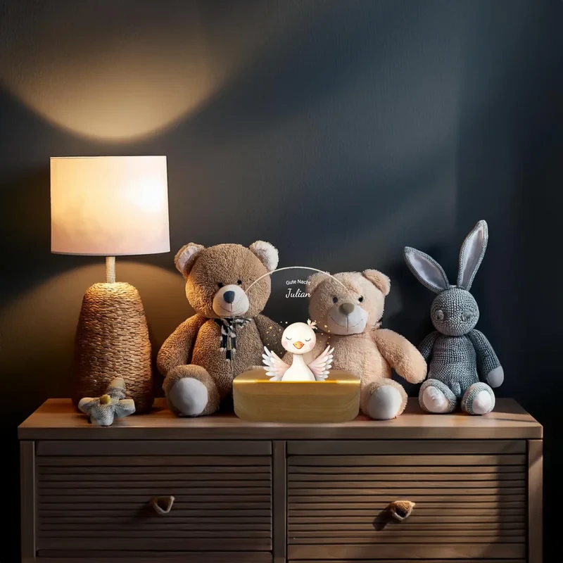 Personalisiertes Baby & Kinder LED Nachtlicht Bauernhof / Safari Tiere / Einhörner - Kinder- Babyzimmer Deko