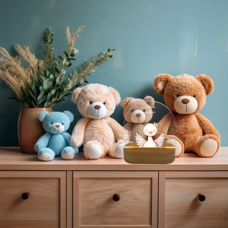 Personalisiertes Baby & Kinder LED Nachtlicht Bauernhof / Safari Tiere / Einhörner - Kinder- Babyzimmer Deko