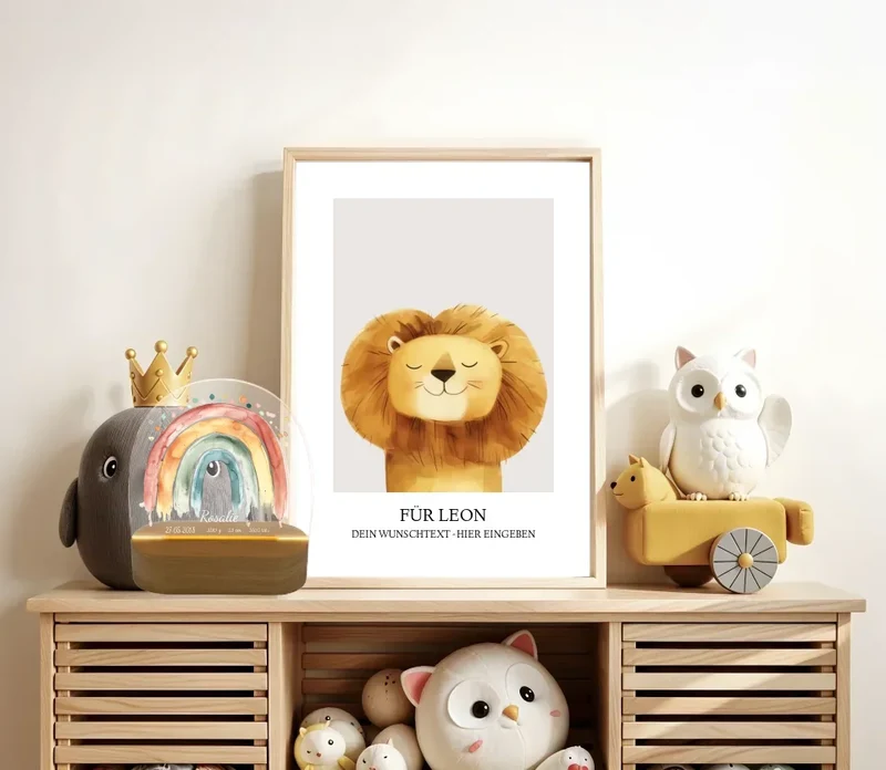 Personalisiertes Baby & Kinder LED Nachtlicht Regenbogen mit Namen & Geburtsdaten Geburtsgeschenk & Taufgeschenk