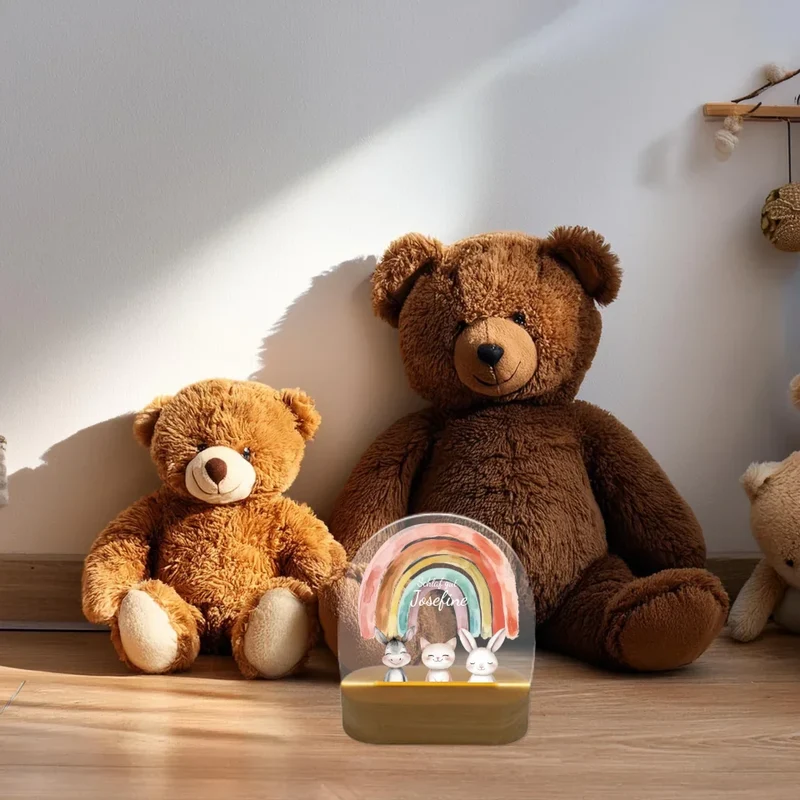 Personalisiertes Baby & Kinder LED Nachtlicht 1-3 Tiere Bauernhof mit Namen Geburtsgeschenk & Taufgeschenk