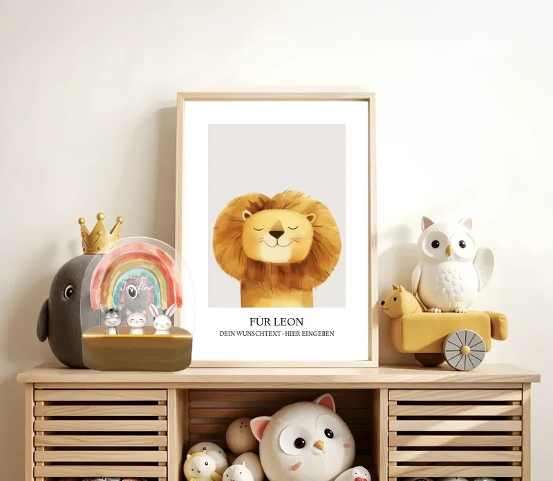 Personalisiertes Baby & Kinder LED Nachtlicht 1-3 Tiere Bauernhof mit Namen Geburtsgeschenk & Taufgeschenk