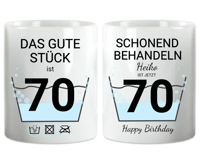 70. Geburtstag Geschenk personalisiert | Schonend Behandeln | Das gute Stück ist 70 Jahre | Tasse Geschenk Frau Mann Geburtstagsgeschenk