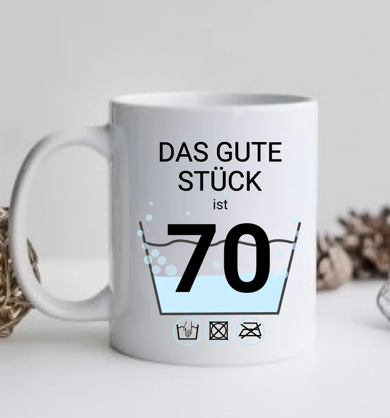70. Geburtstag Geschenk personalisiert | Schonend Behandeln | Das gute Stück ist 70 Jahre | Tasse Geschenk Frau Mann Geburtstagsgeschenk