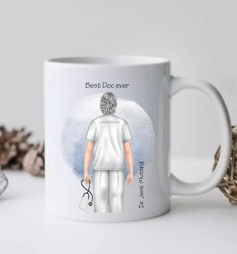 Dankeschön Geschenk Tasse Arzt – Personalisiert mit Namen & Spruch