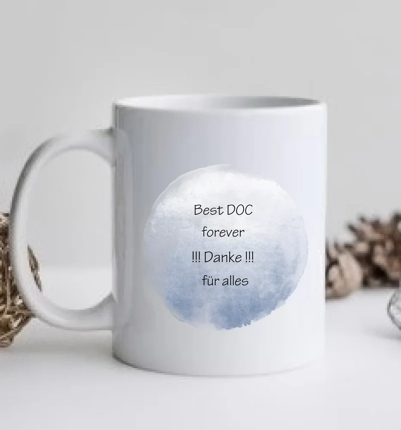 Dankeschön Geschenk Tasse Arzt – Personalisiert mit Namen & Spruch