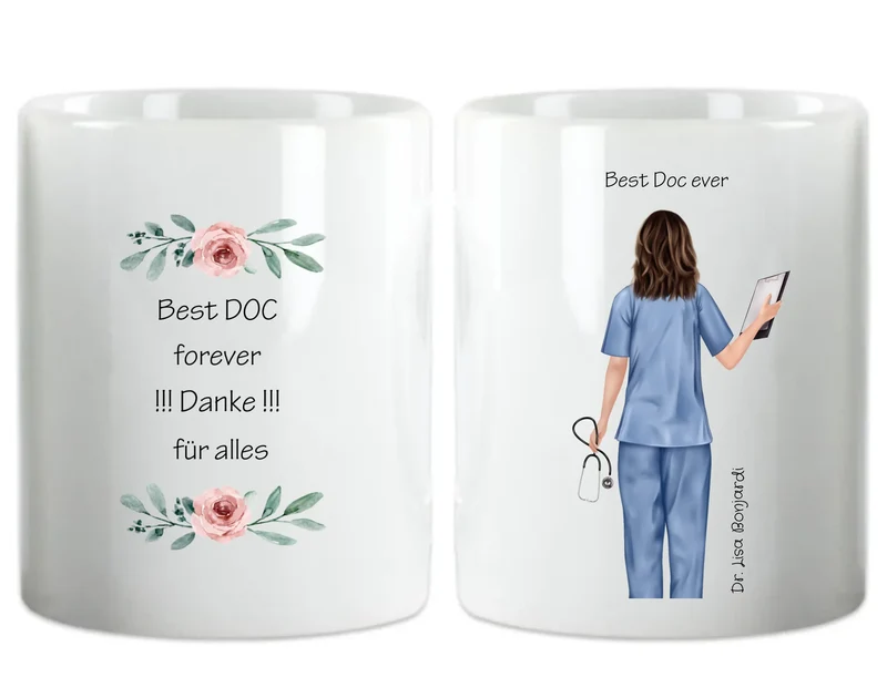 Geschenk personalisierte Tasse Ärztin – Mit Namen & Spruch Geschenkidee Kollegin, Pflegerin