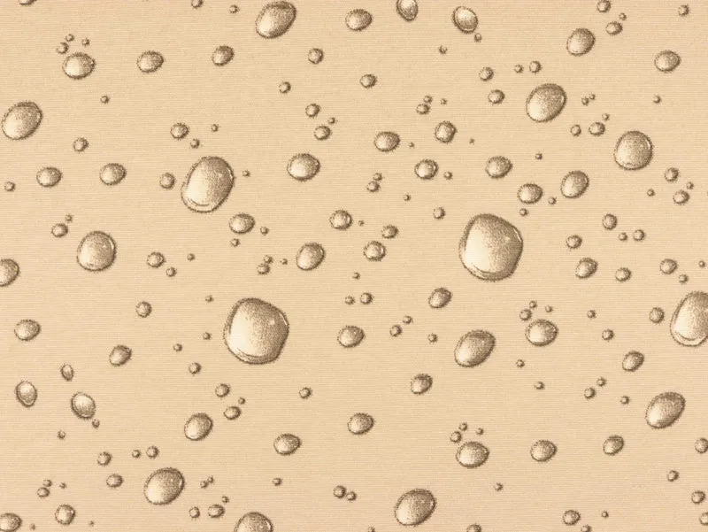 Reststück 37cm - Beschichtete Baumwolle Samuel Tropfen auf Beige