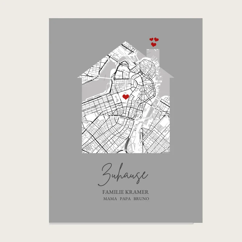 Einweihungsgeschenk Zuhause Poster Geschenk Einzug Haus Wohnung | Koordinaten Bild | Richtfest Hausbau