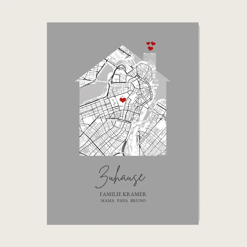 Einweihungsgeschenk Zuhause Poster Geschenk Einzug Haus Wohnung | Koordinaten Bild | Richtfest Hausbau