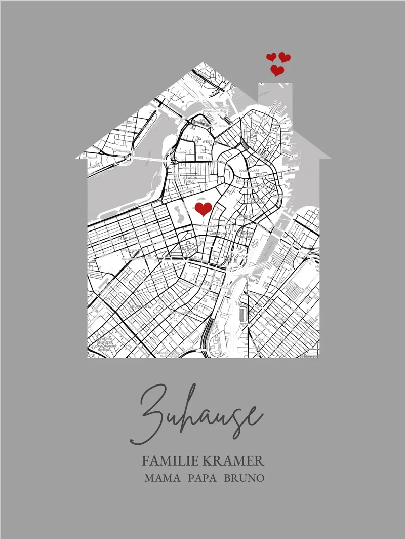 Einweihungsgeschenk Zuhause Poster Geschenk Einzug Haus Wohnung | Koordinaten Bild | Richtfest Hausbau