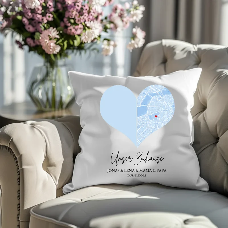 Muttertagsgeschenk Vatertagsgeschenk Geburtstagsgeschenk personalisiert | Fotokissen Geschenk Familie mit Namen