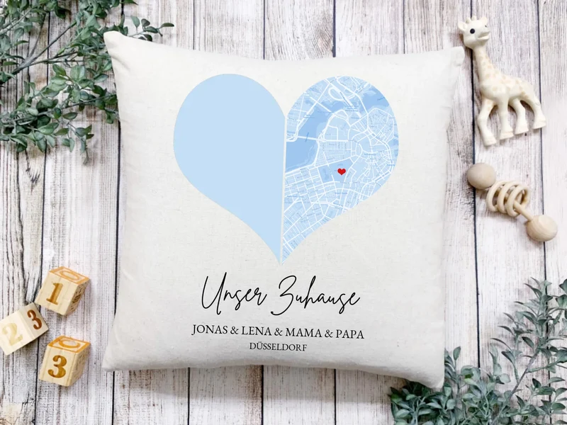 Muttertagsgeschenk Vatertagsgeschenk Geburtstagsgeschenk personalisiert | Fotokissen Geschenk Familie mit Namen