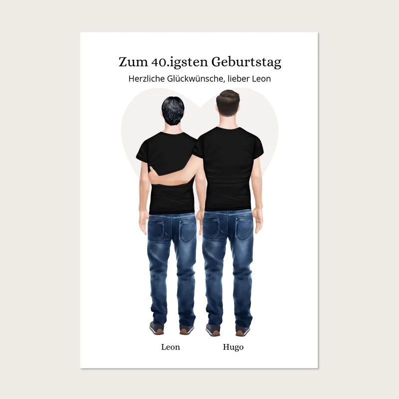 Geschenk 40 Geburtstag Bruder Poster - Bild Geburtstagsgeschenk von Bruder - Weihnachtsgeschenk